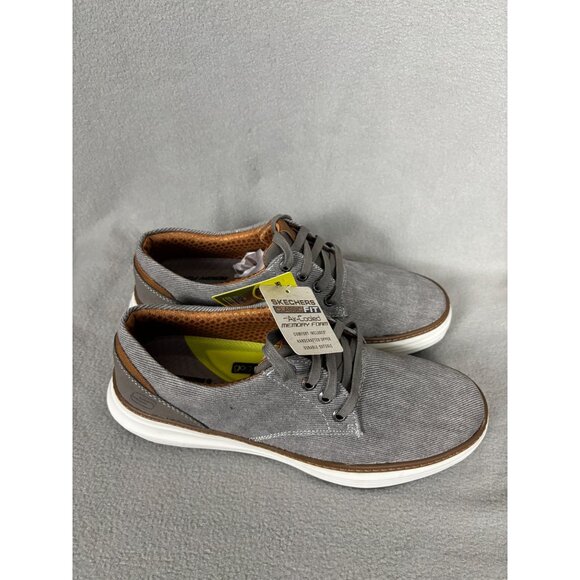 Skechers Mens Relaxed Fit Moreno-Ederson Oxford Lace-Up Shoes Size 7 Taupe NWOB